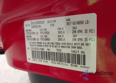 2005 Dodge Ram 1500 Slt/Laramie z USA, uszkodzony, nr VIN 1D7HU18D25S143683